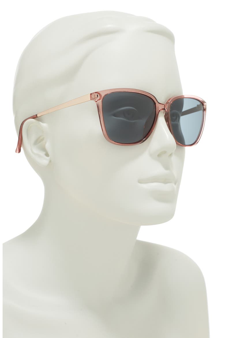 57mm Polarized Square Sunglasses, Alternate, color, PINK