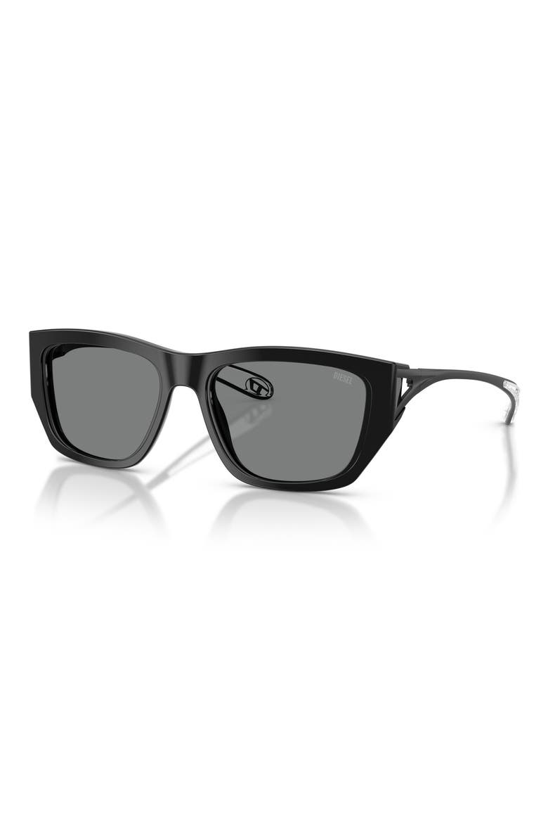 DL2006F 54mm Square Sunglasses, Alternate, color, BLACK / DARK GREY