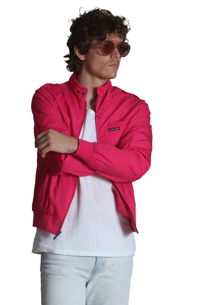 Classic Iconic Racer Jacket, Alternate, color, Hot Pink
