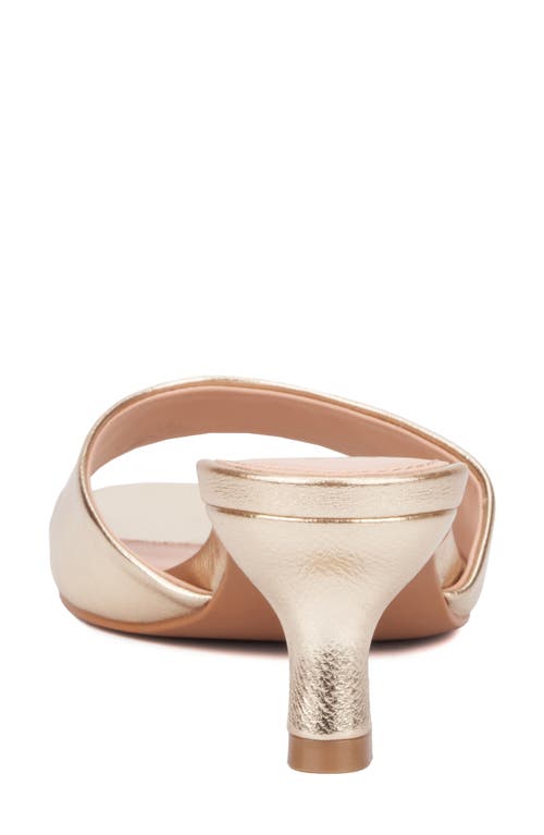 Shop New York And Company Gaia Kitten Heel Sandal In Gold