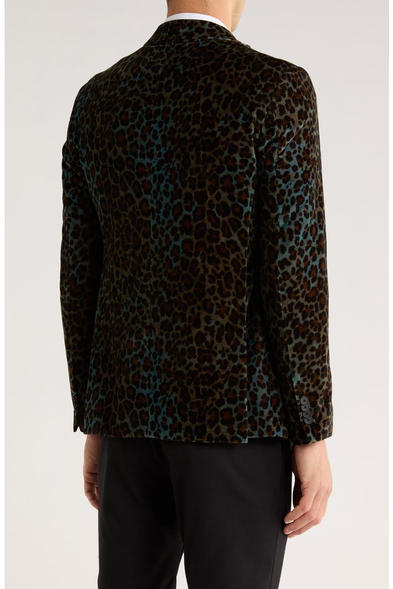 Leopard Cotton Sport Coat, Alternate, color, LEOPARD