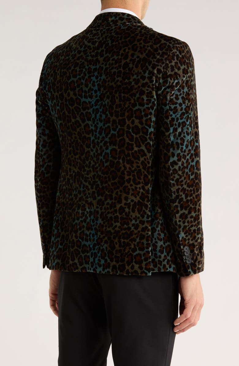 John Varvatos Star USA Leopard Cotton Sport Coat, Alternate, color, Leopard