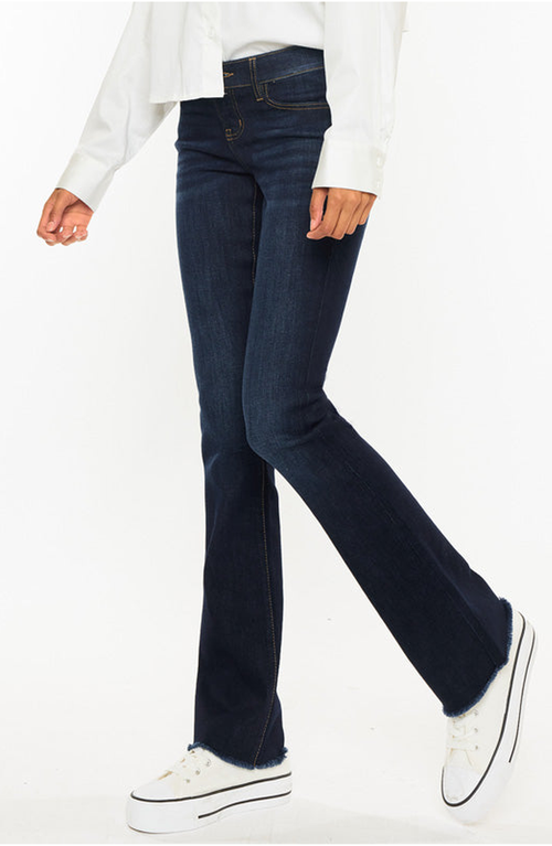 Kancan Anne Low Rise Bootcut Jeans In Super Dark Wash