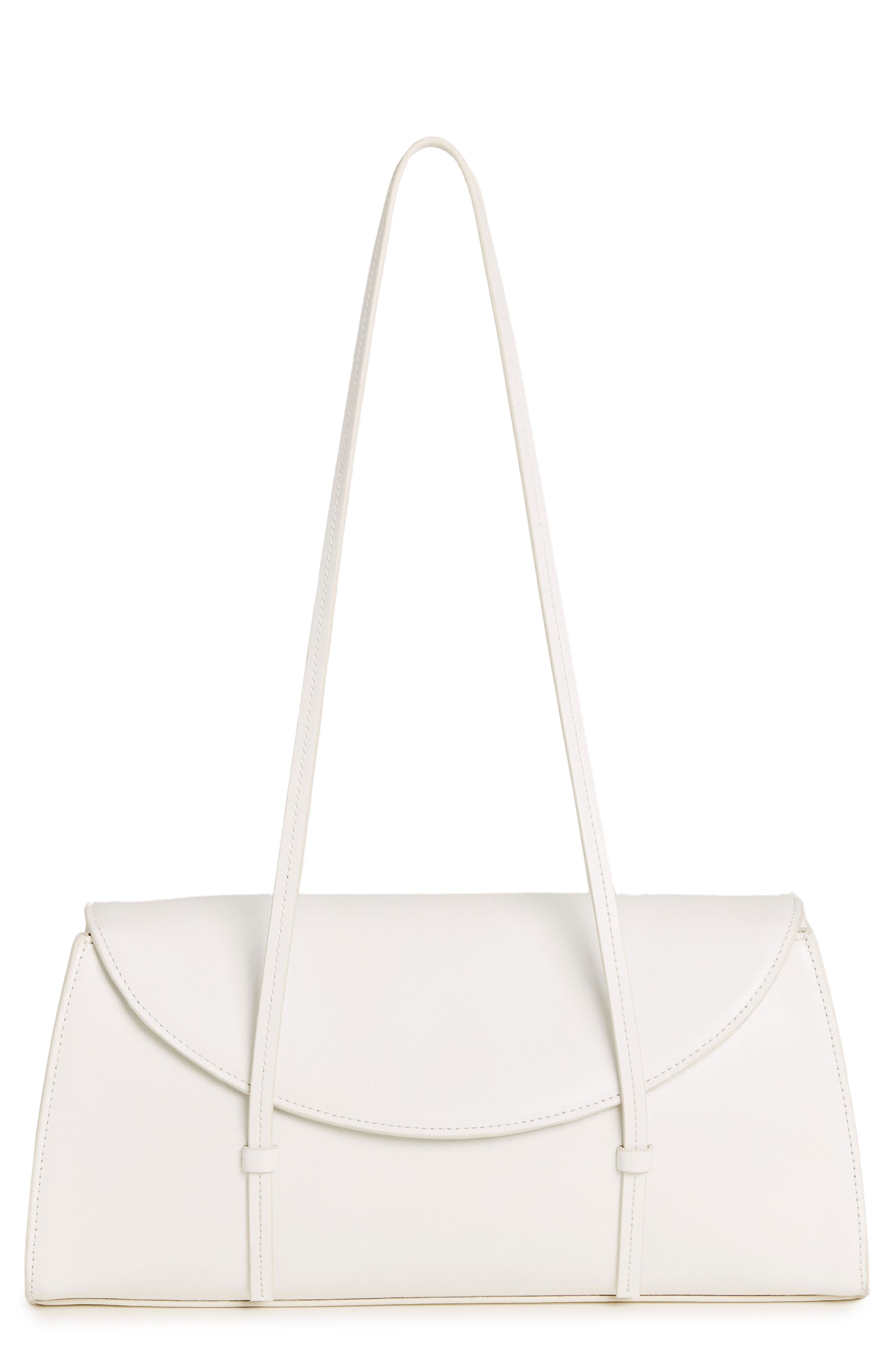 Reformation Elena Leather Shoulder Bag, Main, color, White Leather