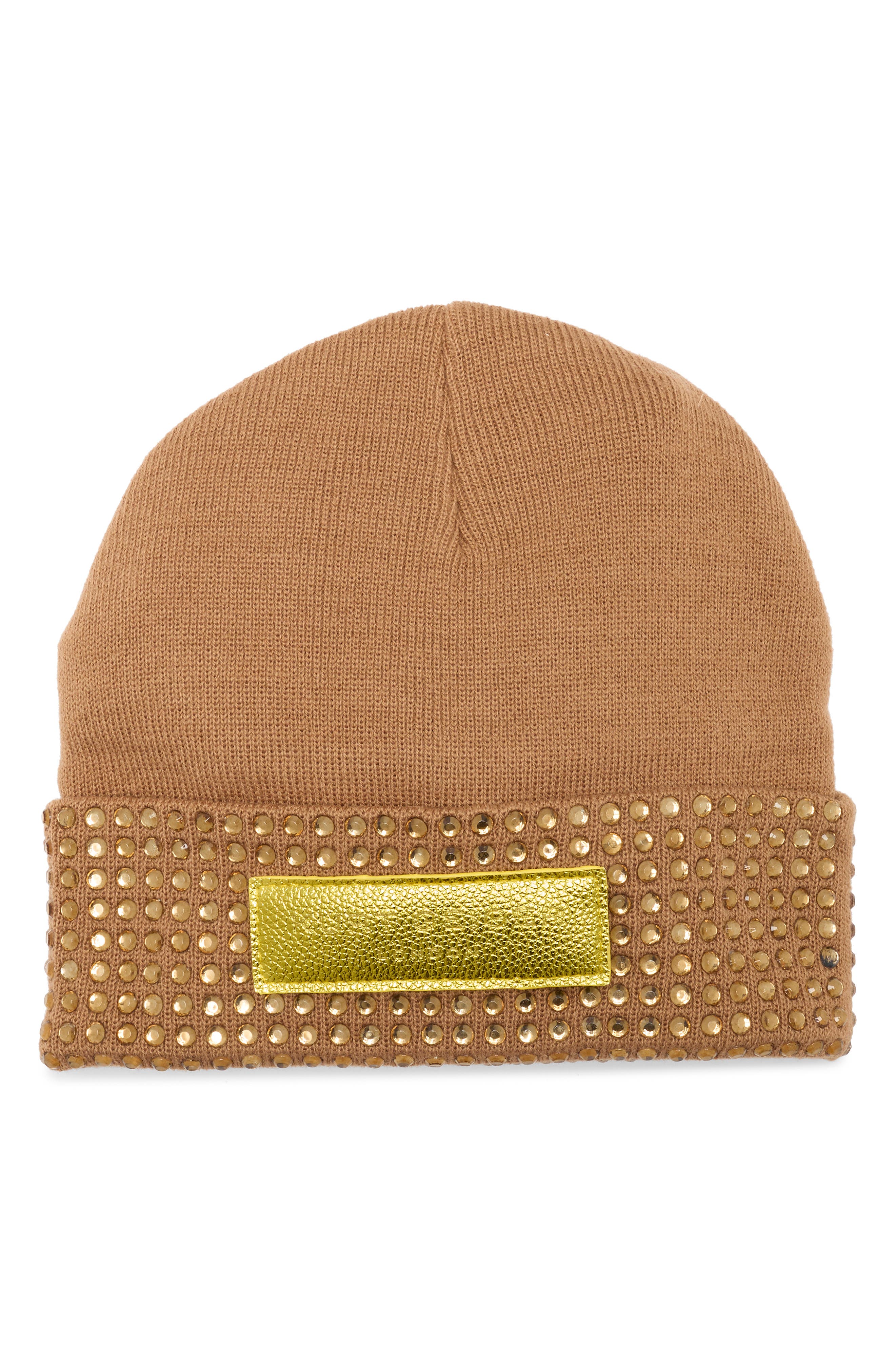 Kurt Geiger London Logo Patch Crystal Cuff Beanie