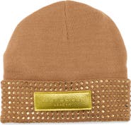 Kurt Geiger London Logo Patch Crystal Cuff Beanie