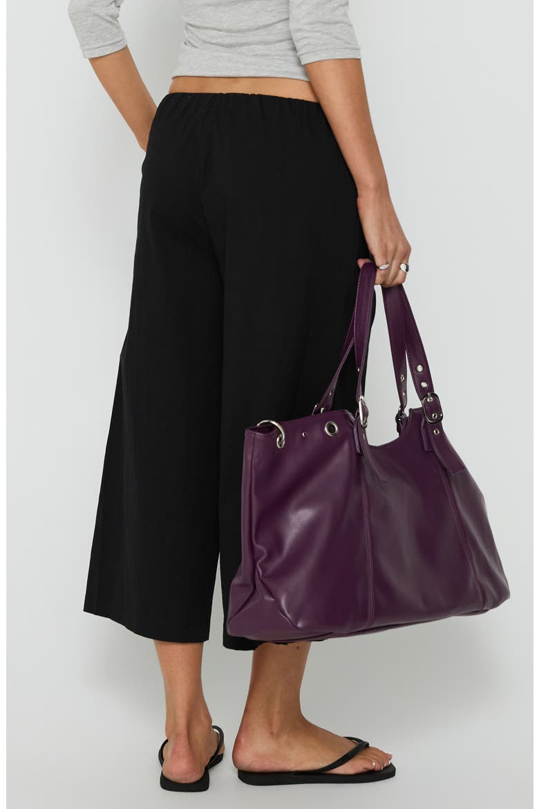 Lunea Mid Rise Crop Wide Leg Pants, Alternate, color, BLACK