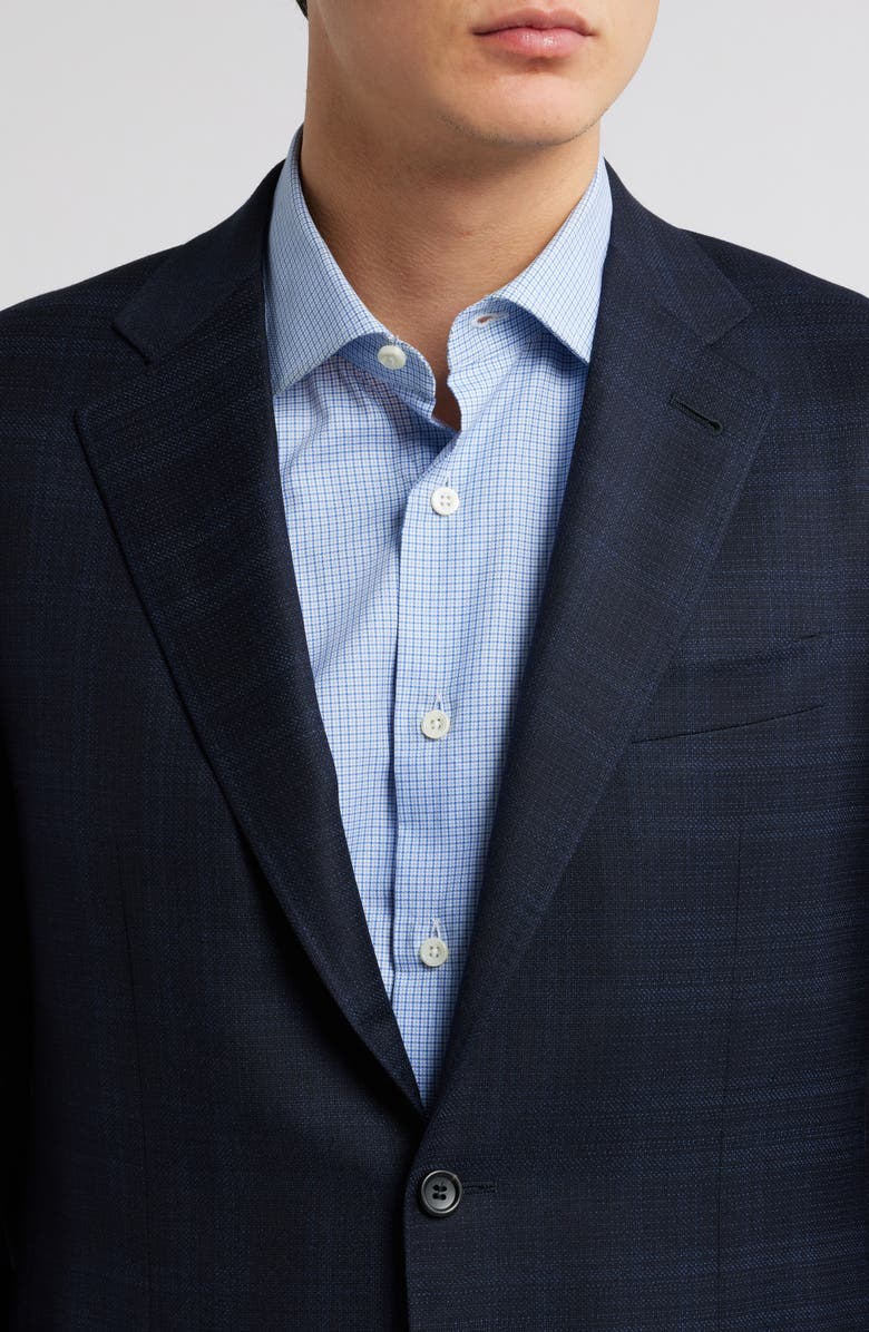 Canali Kei Trim Fit Super 130s Wool Sport Coat, Alternate, color, Navy