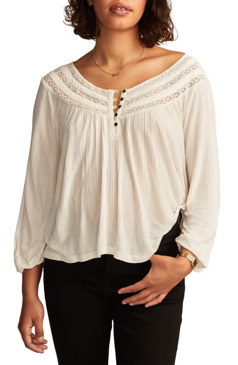Lace Inset Henley Top