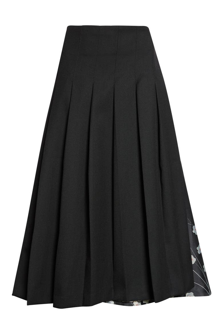 Hybrid Pleated Midi Skirt, Alternate, color, BOUQUET IN PIECES