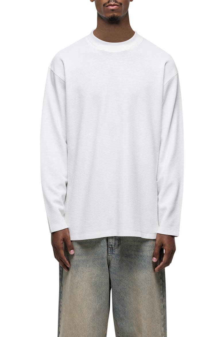 Scribble Long-Sleeve Waffle T-Shirt, Main, color, WHITE