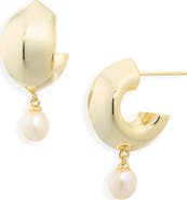 Kendra Scott Oakland Freshwater Pearl Drop Huggie Hoop Earrings