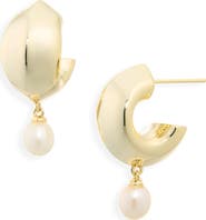 Kendra Scott Oakland Freshwater Pearl Drop Huggie Hoop Earrings