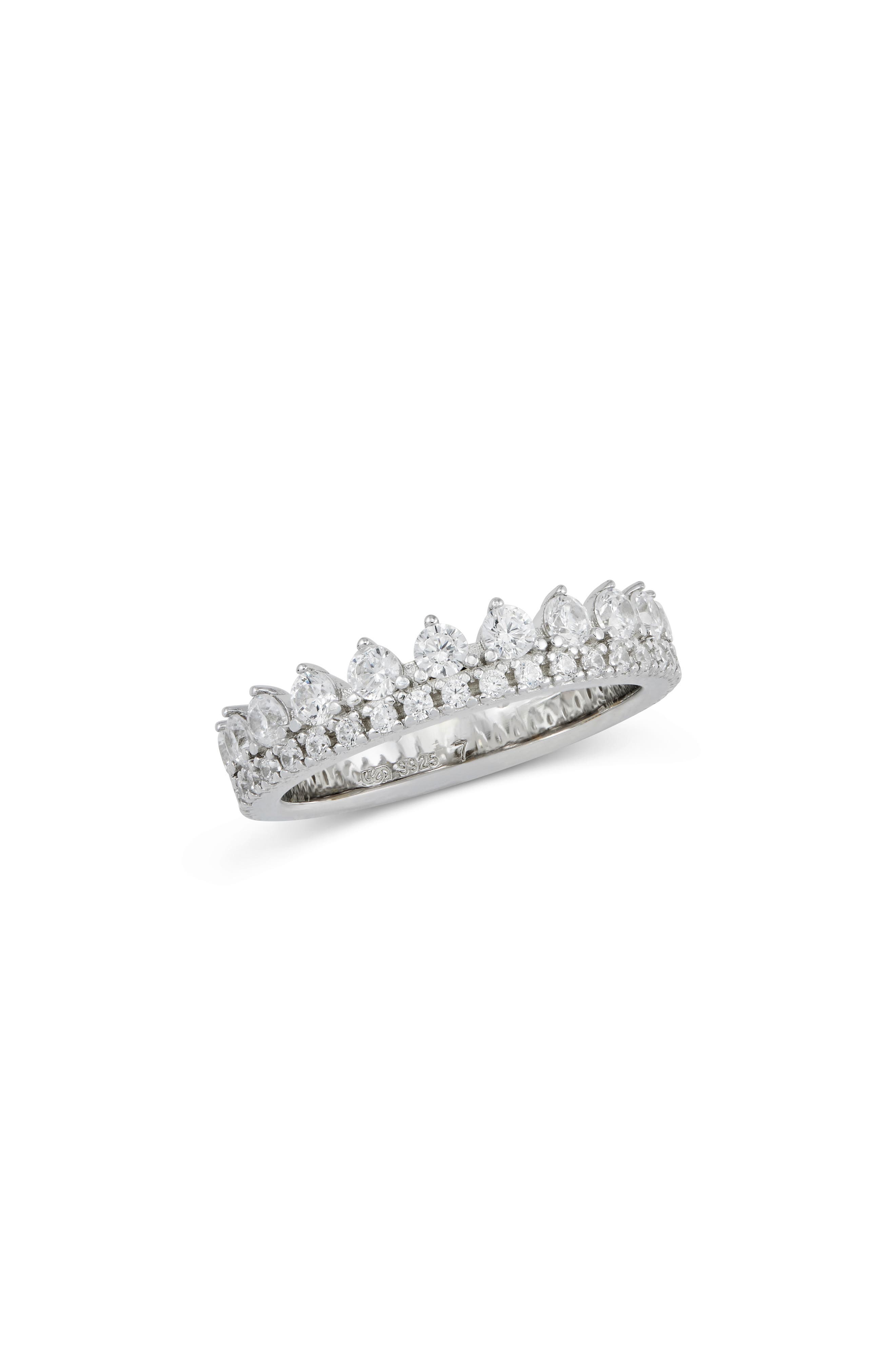 SAVVY CIE JEWELS Cubic Zirconia Crown Ring