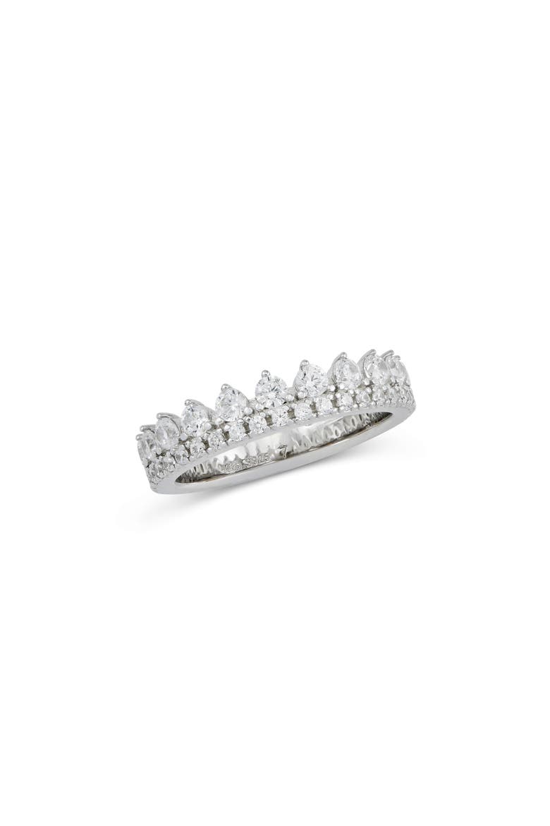 Cubic Zirconia Crown Ring, Main, color, WHITE