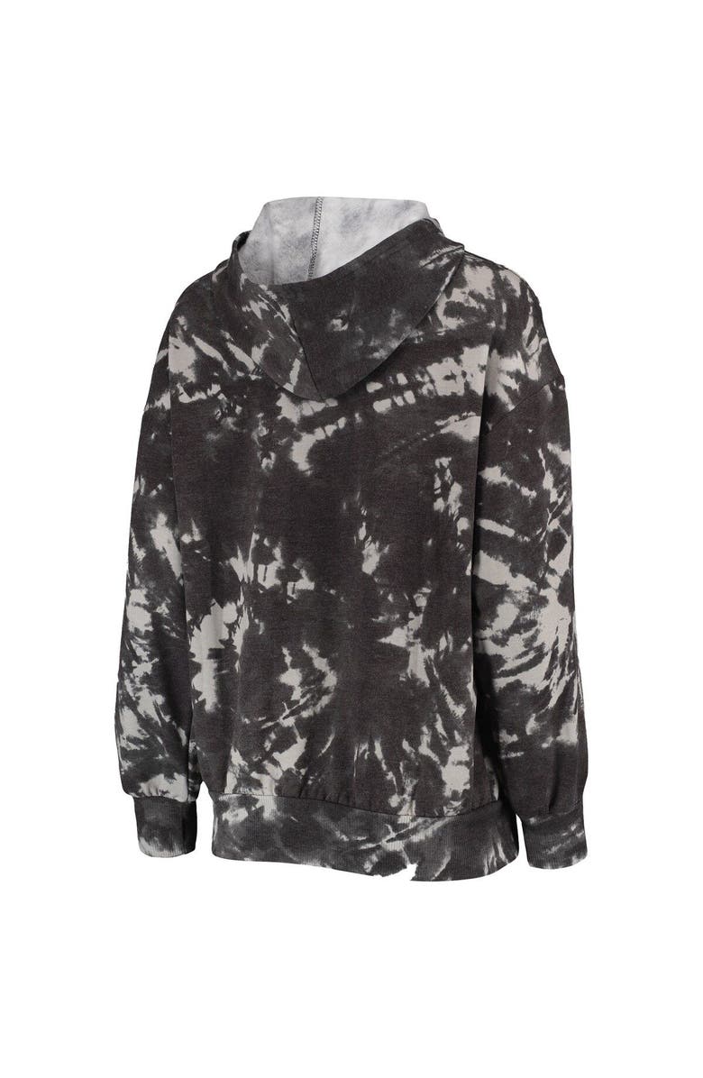 Majestic Threads Women's Majestic Threads Black Los Angeles Lakers Burble Tie-Dye Tri-Blend Pullover Hoodie, Alternate, color, Black