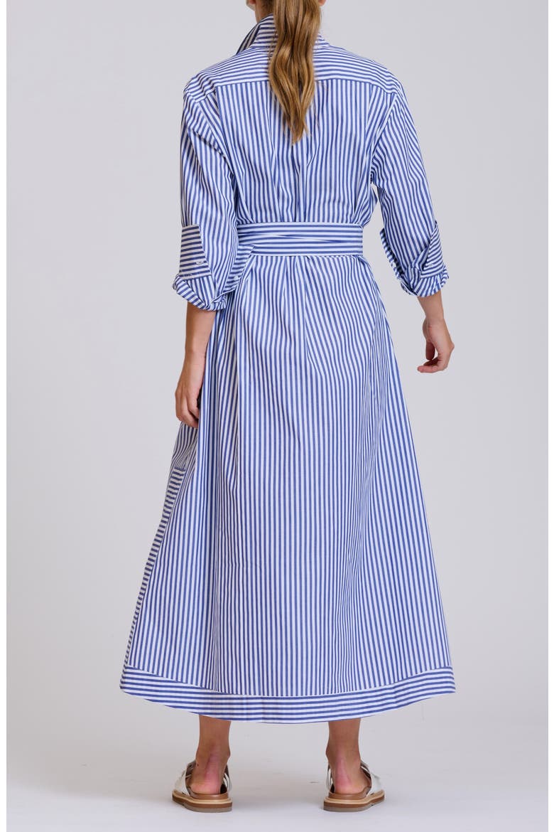 Sybil Stripe Long Sleeve Cotton Shirtdress, Alternate, color, MID BLUE STRIPE