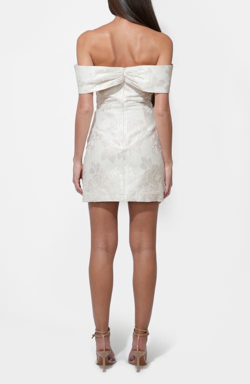 Adelyn Rae Alice Floral Jacquard Off The Shoulder Minidress In White