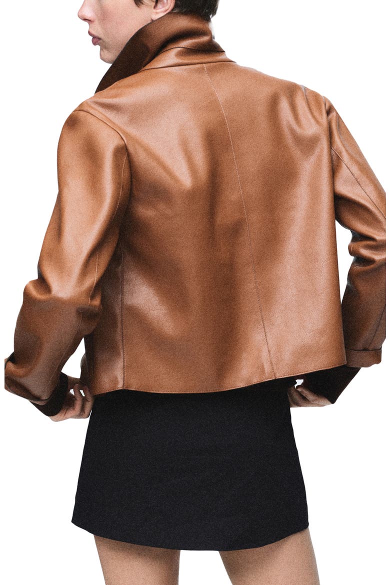Sabina Faux Leather Jacket, Alternate, color, MEDIUM BROWN