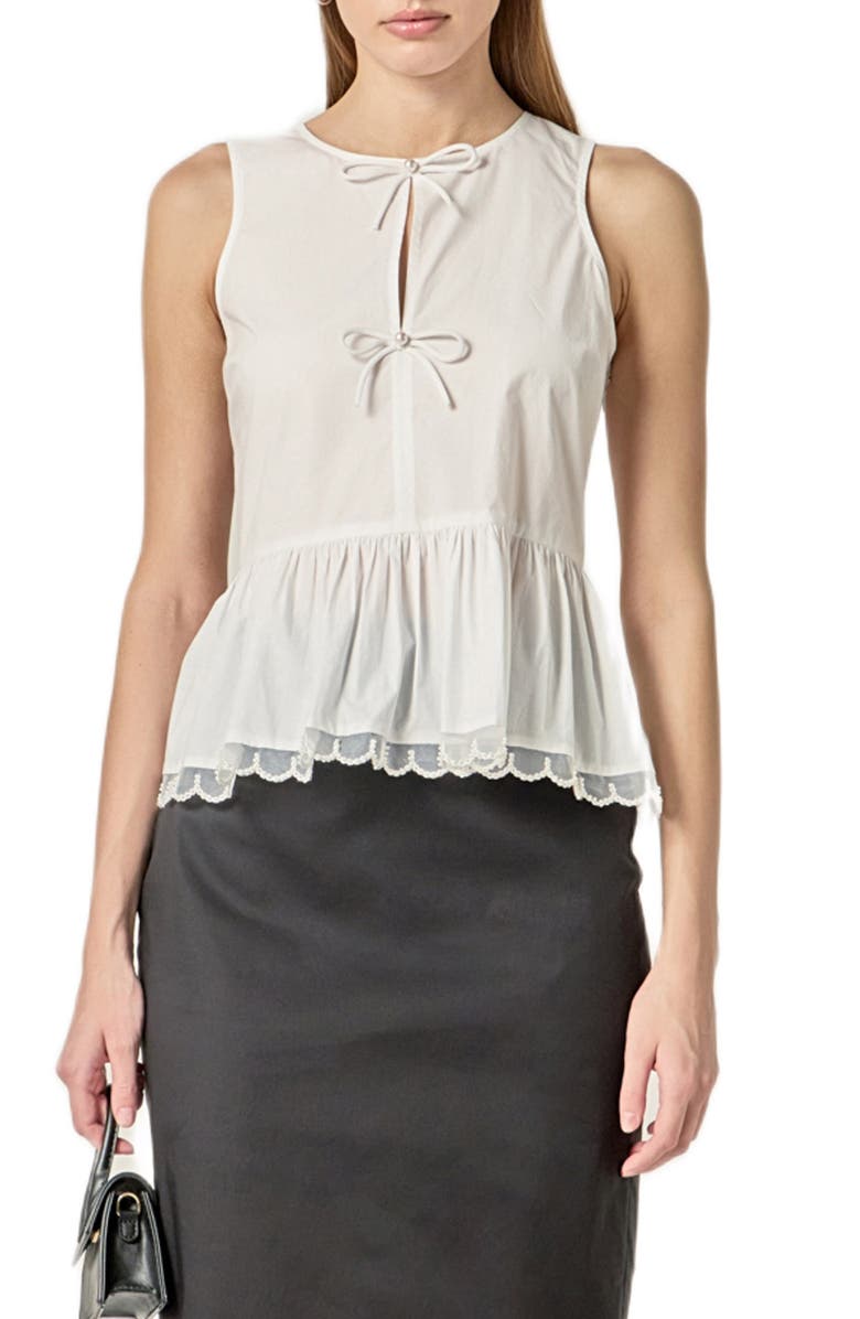English Factory Sleeveless Peplum Top, Main, color,