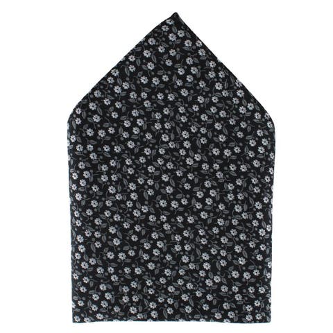 Metallic Flowers and Leaves Pocket Square