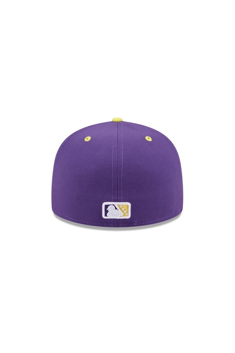 Men's New Era  Purple Hartford Yard Goats Theme Nights 59FIFTY Fitted Hat, Alternate, color, Purple