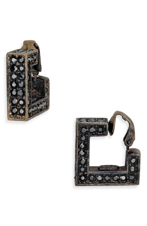 Pavé Square Clip-On Earrings