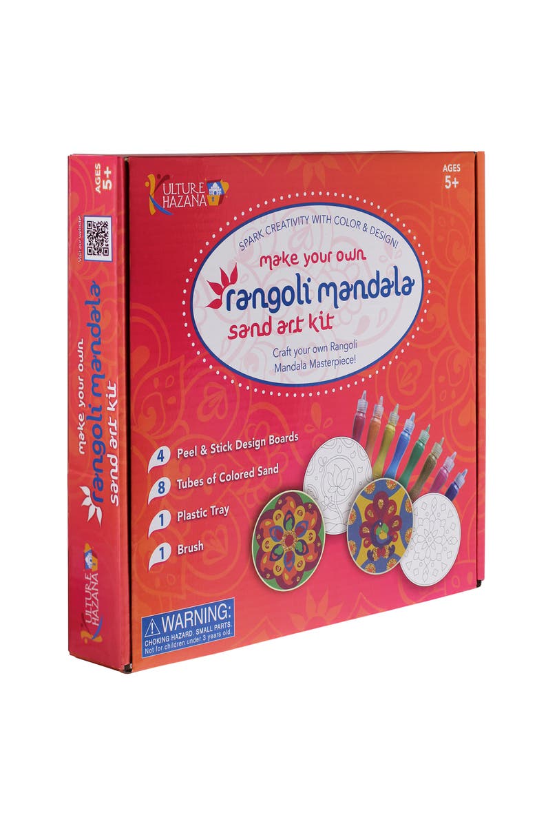 KULTURE KHAZANA Make Your Own Rangoli Mandala Sand Art Kit, Main, color, Multicolored