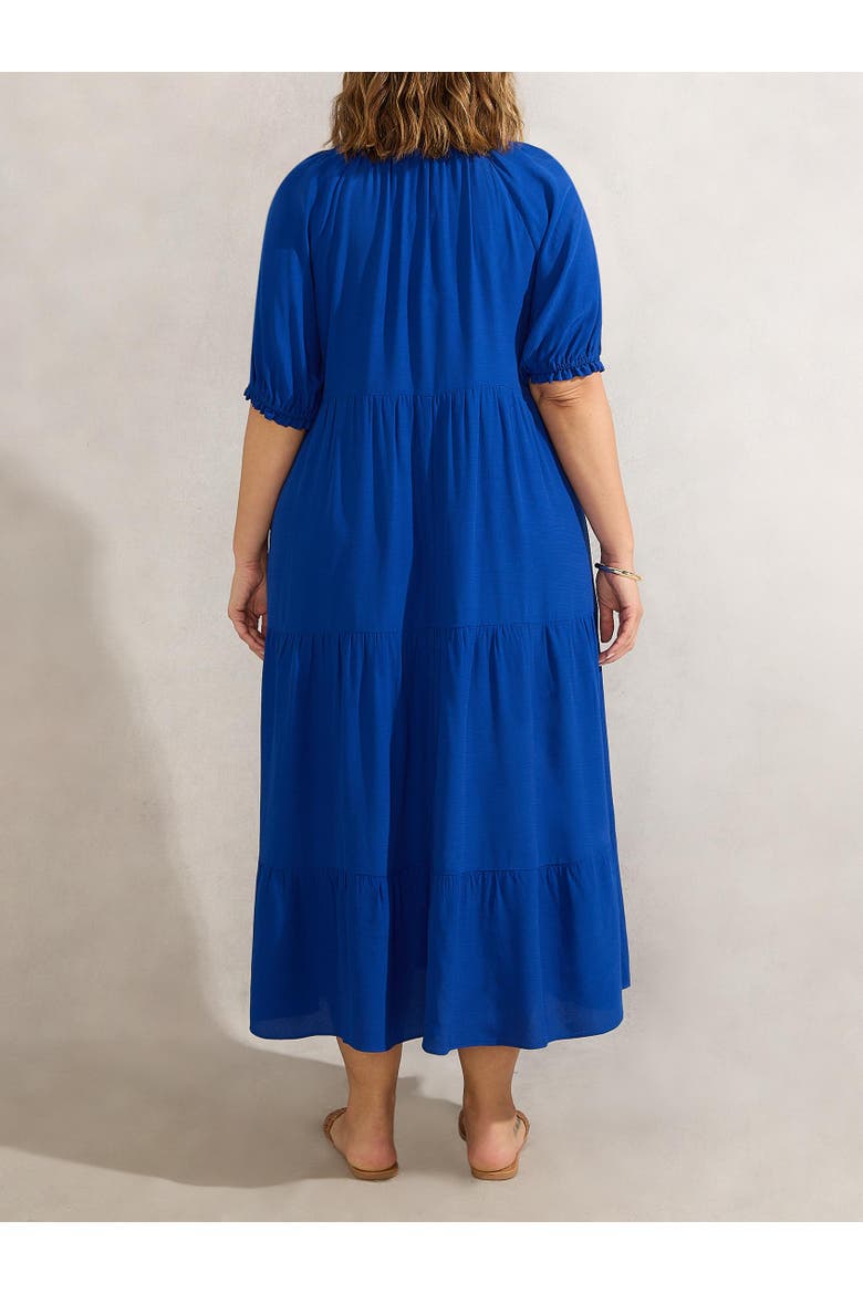 Tiered V-Neck Midaxi Dress, Alternate, color, Blue
