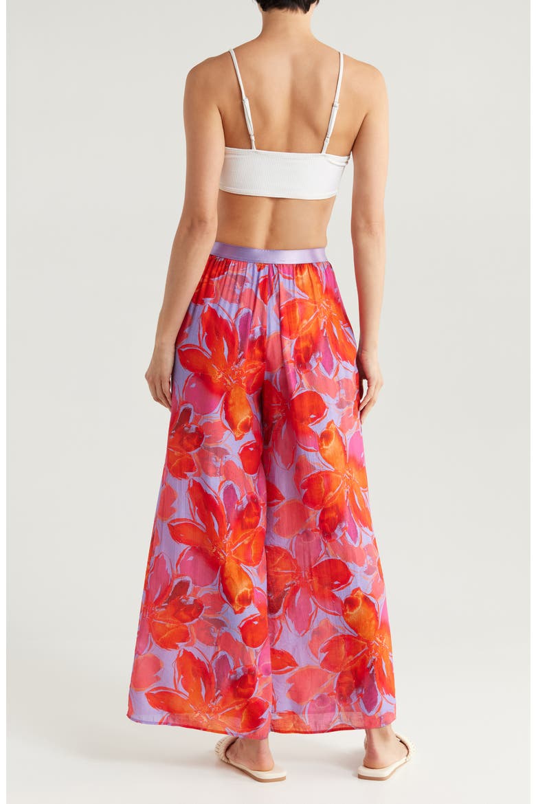 Floral Cover-Up Pants, Alternate, color, WATERCOLOR GARDENIA