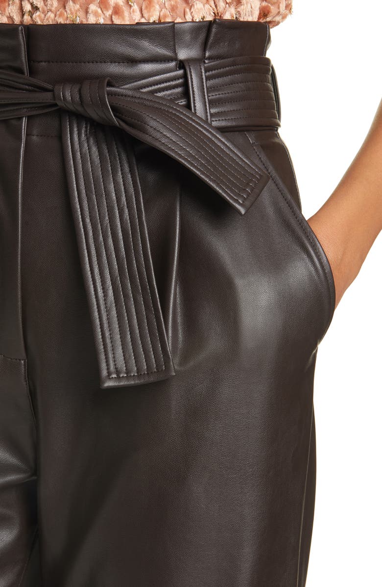 A.L.C. Cobey Paperbag Waist Faux Leather Pants, Alternate, color, 
