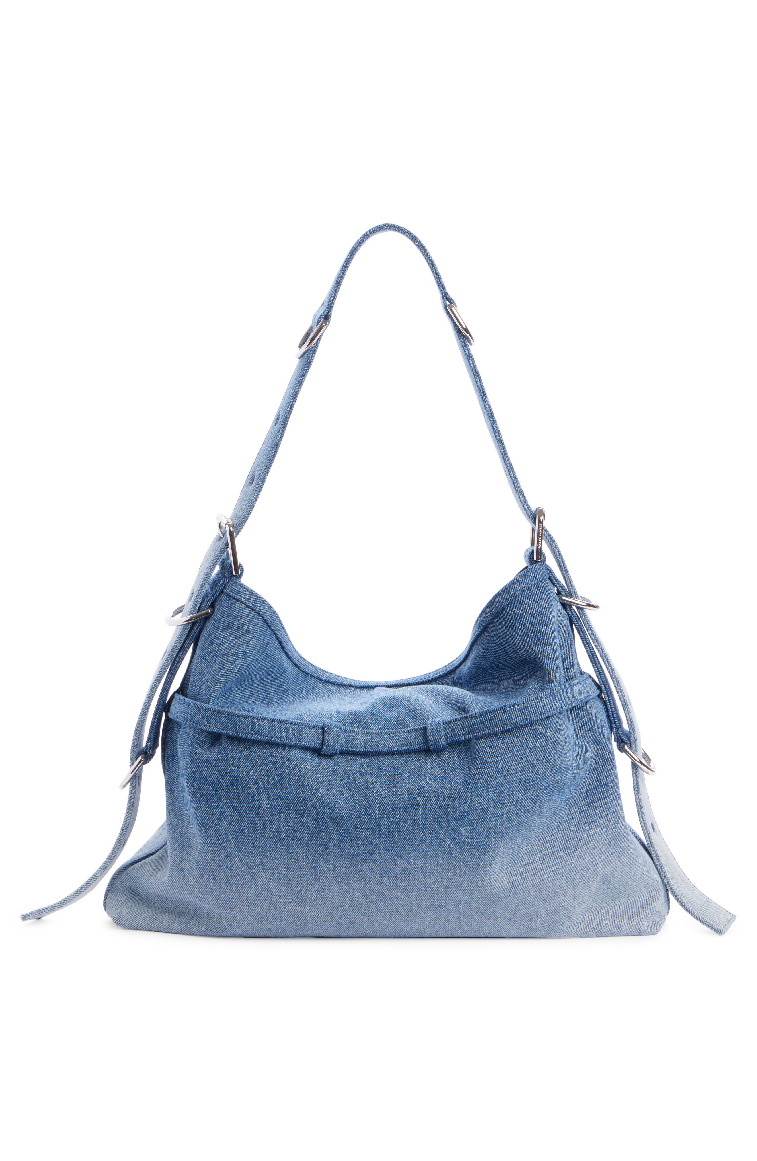 Givenchy Medium Voyou Faded Denim Hobo Bag, Alternate, color, 