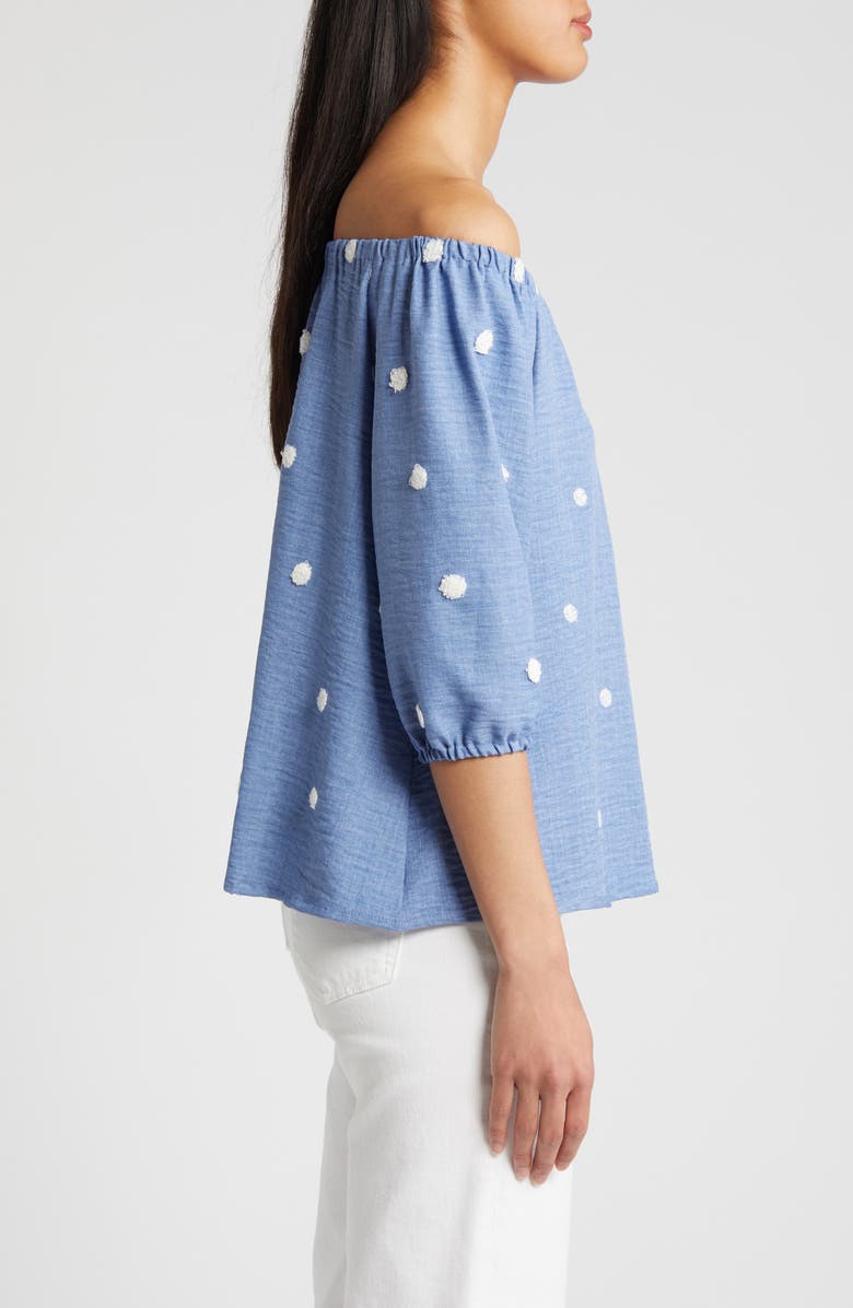 Loveappella Off the Shoulder Top, Alternate, color, Chambray