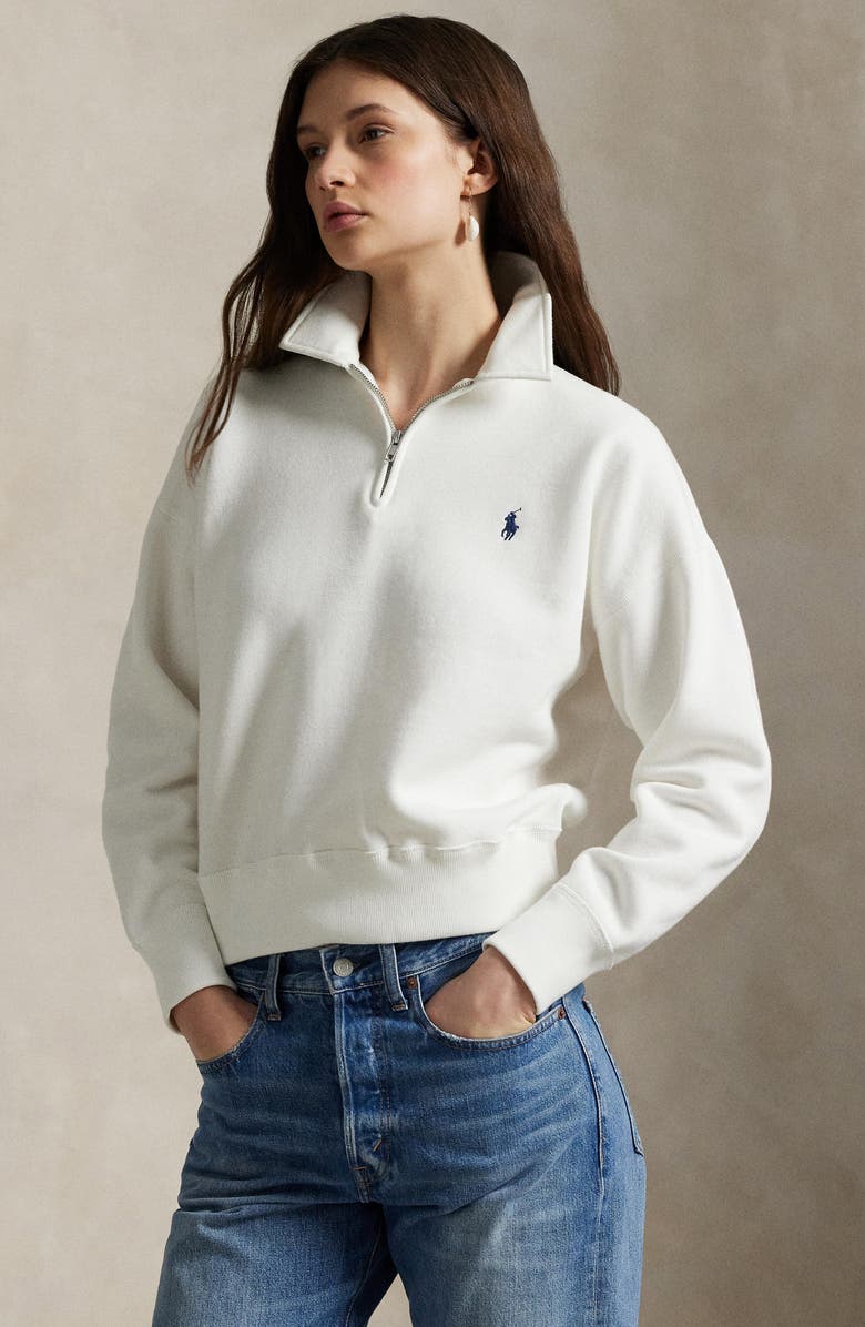 Polo Ralph Lauren Cotton Blend Fleece Quarter-Zip Sweatshirt, Alternate, color, 
