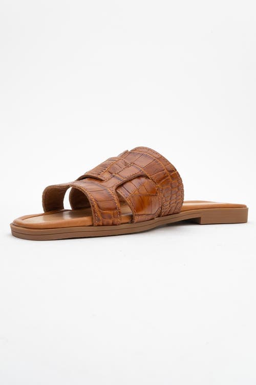 Forever & Always Shoes Notre Leather Flat Sandals In Brown