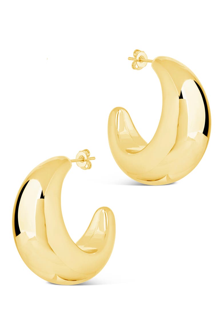 Eclipse Hoop Earrings, Alternate, color, GOLD
