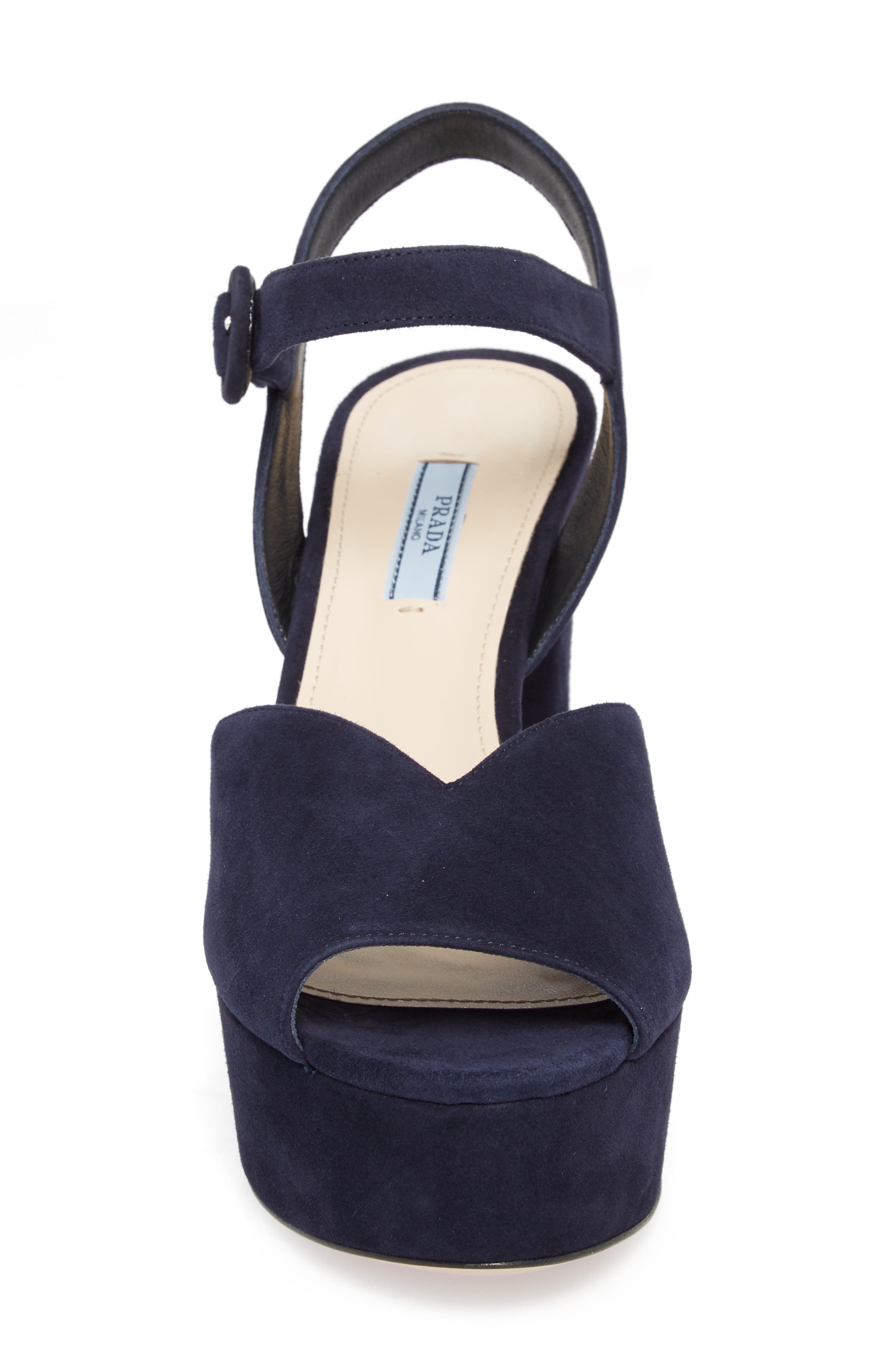 Prada Quarter Strap Platform Sandal, Alternate, color, 