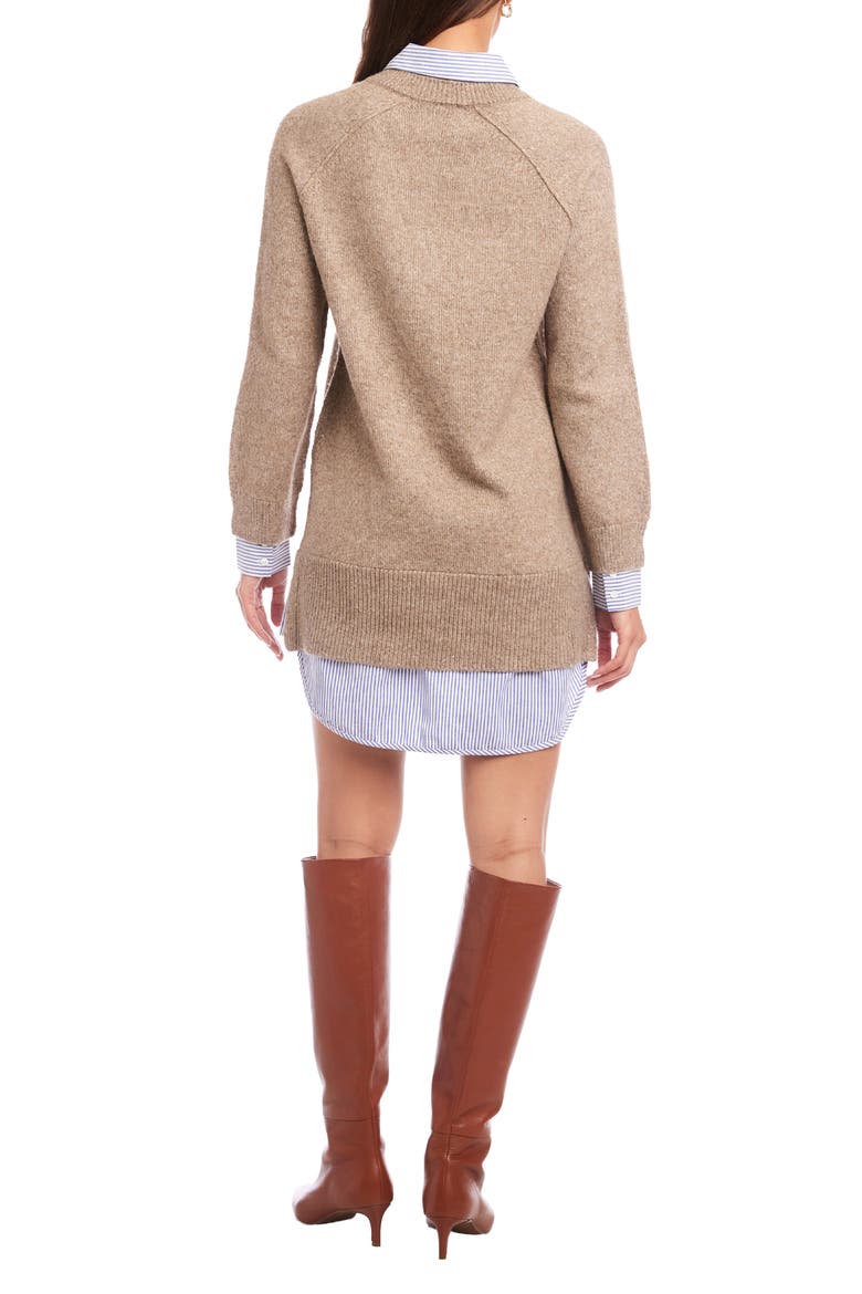 Carrie Mixed Media Minidress, Alternate, color, WHEAT
