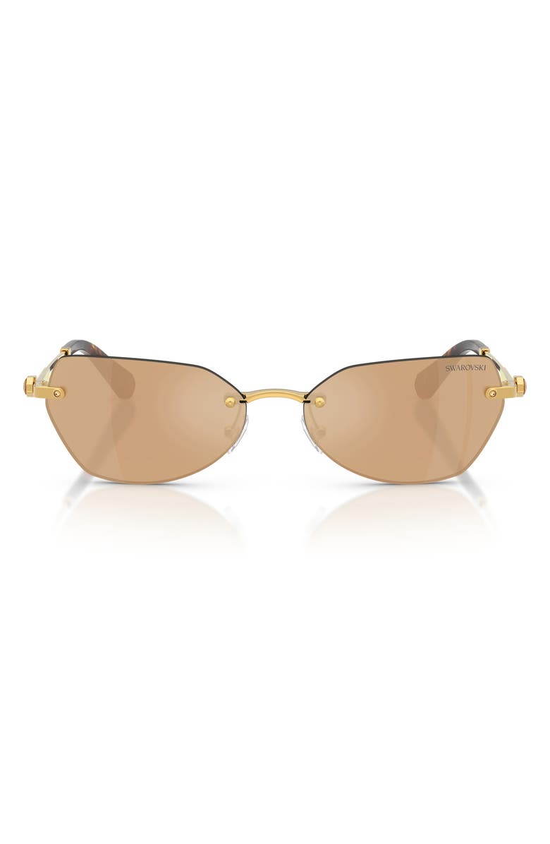Swarovski 58mm Mirrored Irregular Sunglasses, Main, color, 
