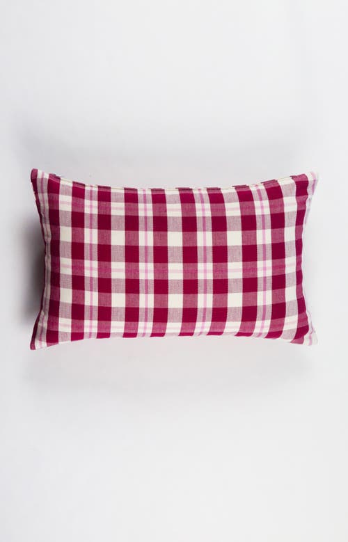Archive New York Handwoven Abigail Cranberry Cotton Throw Pillow In Pink