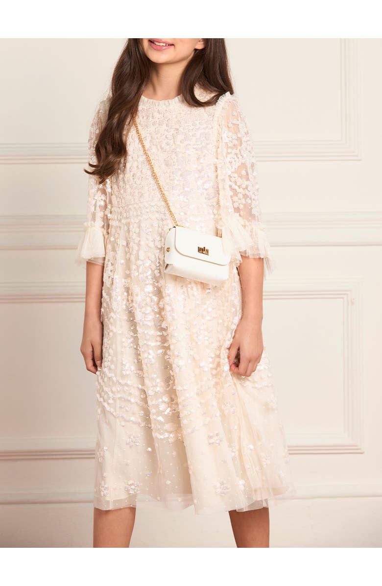 Needle & Thread Anais Sequin Kids Dress, Alternate, color, Cream/Seashell