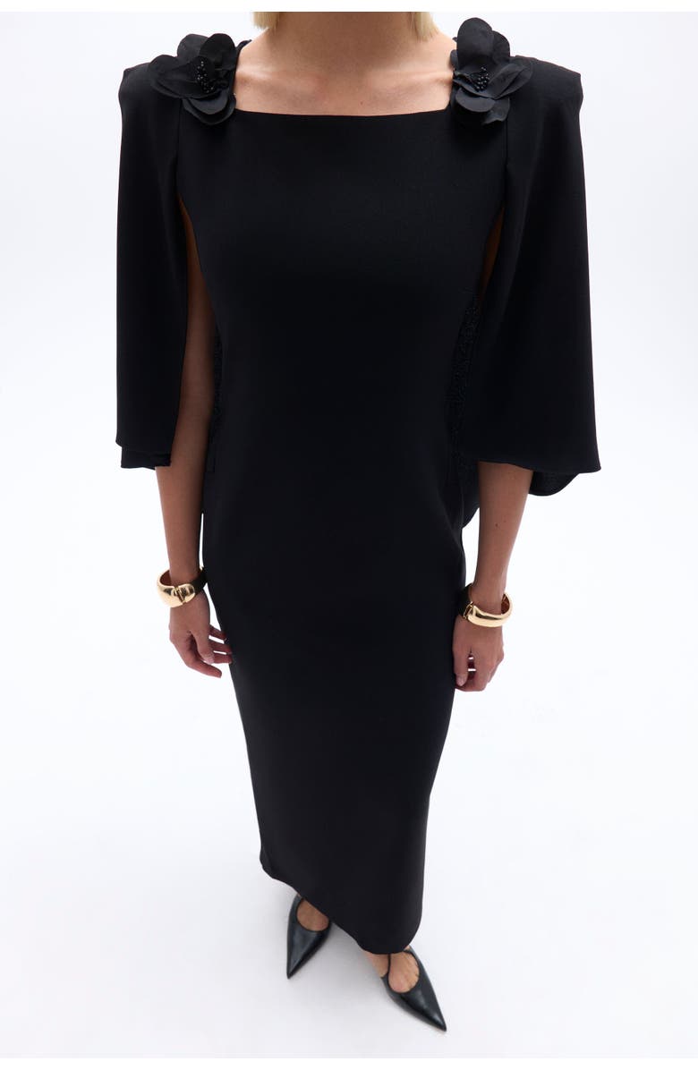 Nocturne Cape Sleeve Maxi Dress, Alternate, color, 