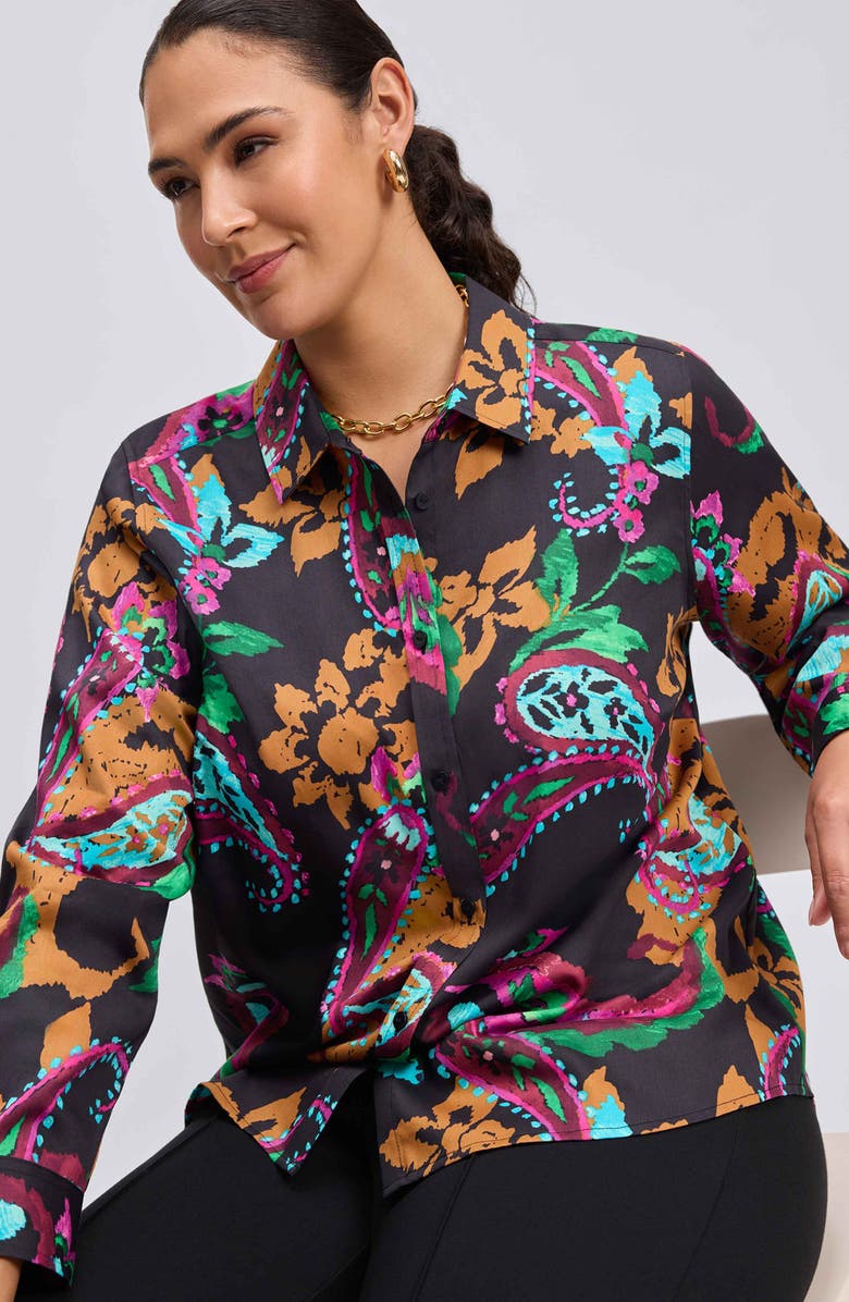 Foxcroft Hampton Painted Wrinkle Resistant Button-Up Shirt, Alternate, color, 