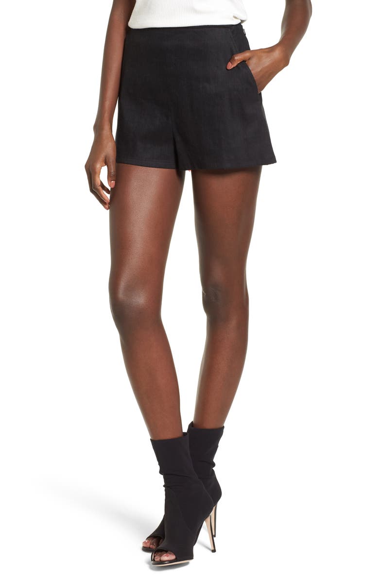 Leith High Waist Linen Blend Shorts, Main, color, 