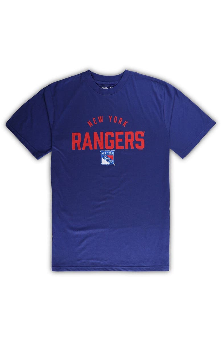 PROFILE Men's New York Rangers Blue/Heather Gray Big & Tall T-Shirt & Pants Lounge Set, Alternate, color, Blue