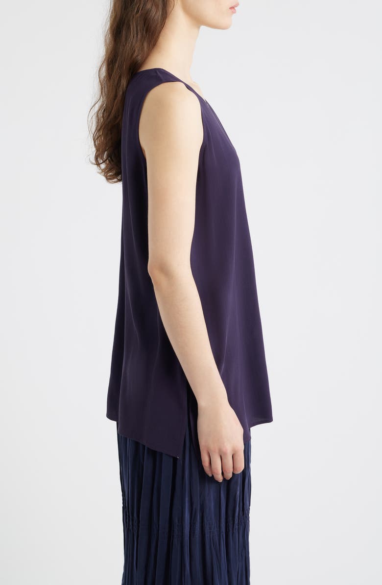 Eileen Fisher Sleeveless Silk Tunic Top, Alternate, color, Aubergine