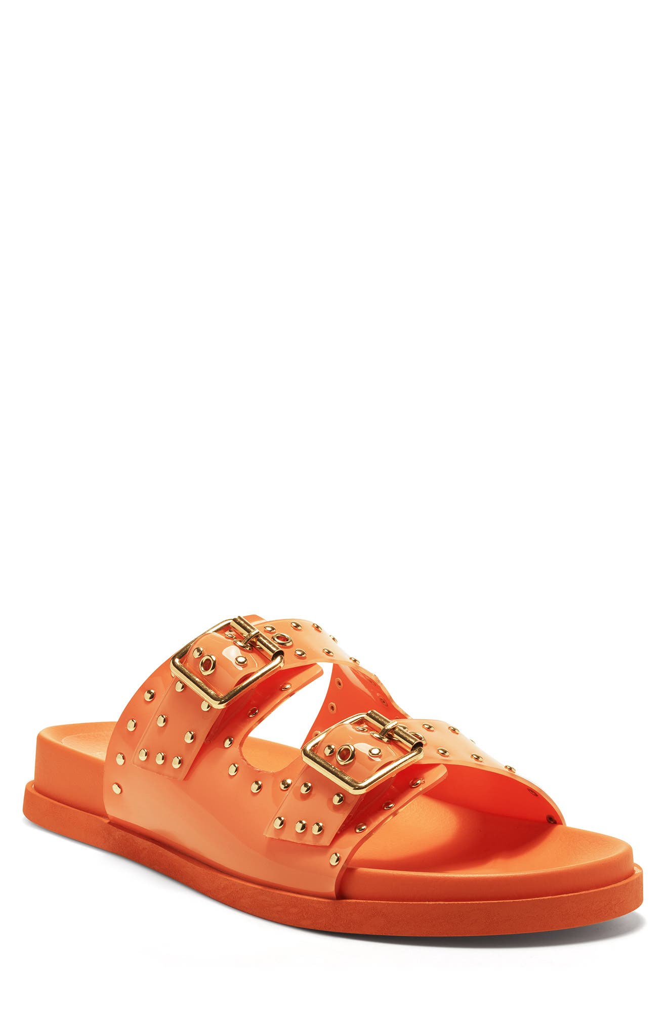 Two-Band Slide Sandal, Main, color, COVE CORAL