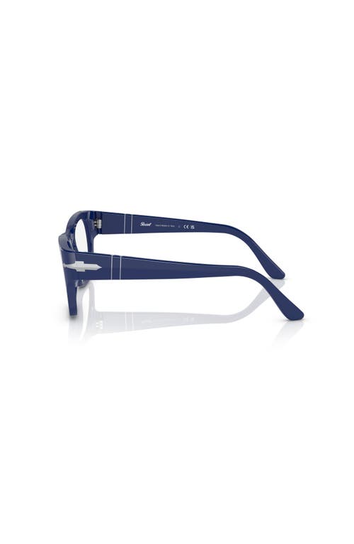 Persol 52mm Rectangle Optical Glasses In Blue