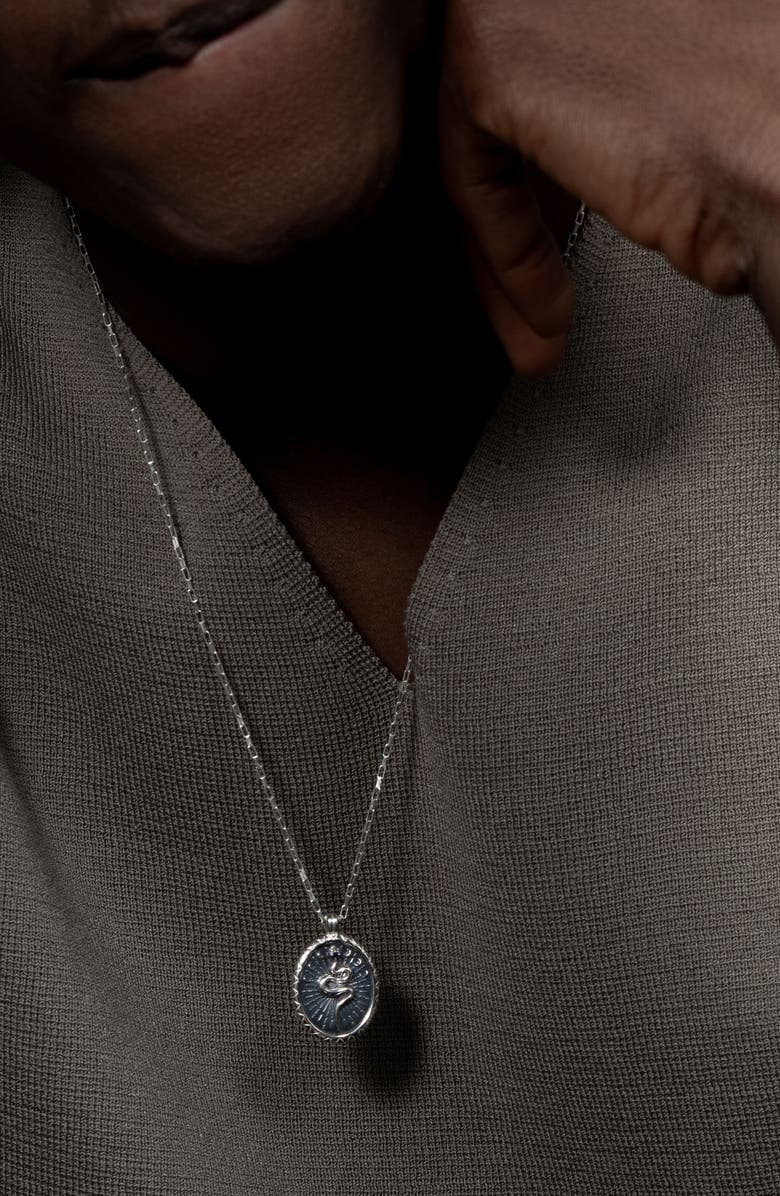 Dower 
Hall Men
s Snake Talisman Necklace, Alternate, color, Sterling Silver