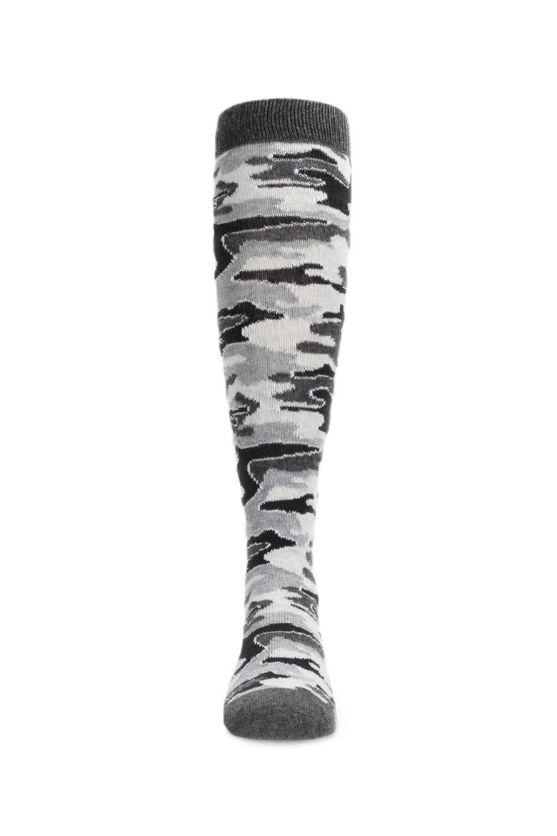 Lurex Camo Knee High Socks, Alternate, color, Gray